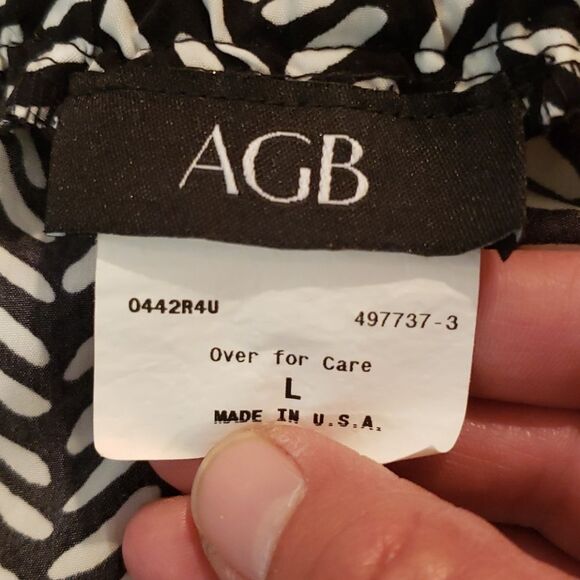 AGB Designer Wide Leg Black & White Pants - Picture 5 of 7